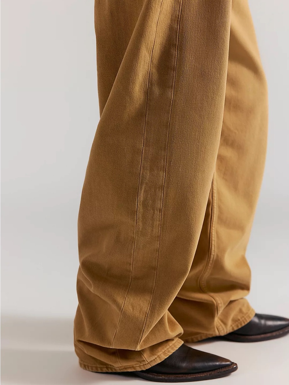 NWT FREE PEOPLE WE THE FREE Truro Baggy Puddle Jeans | Warm Rust $148 CURRENT - Picture 5 of 16